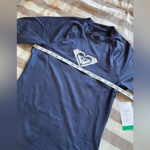Roxy Rash Guard UPF 50+ Surf Swim Top Blue Womens Large NWT